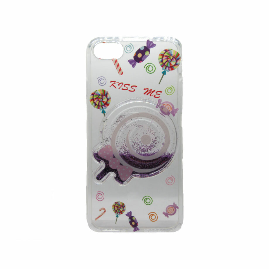 Θήκη Σιλικόνης Mε Υγρή Χρυσόσκονη για iPhone 7/8 Μωβ