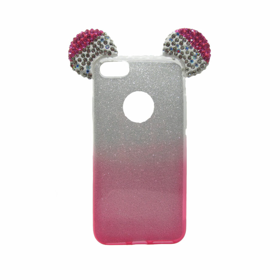 Θήκη Glitter Ears as Mickey για iPhone 7/8 Ροζ-Ασημί