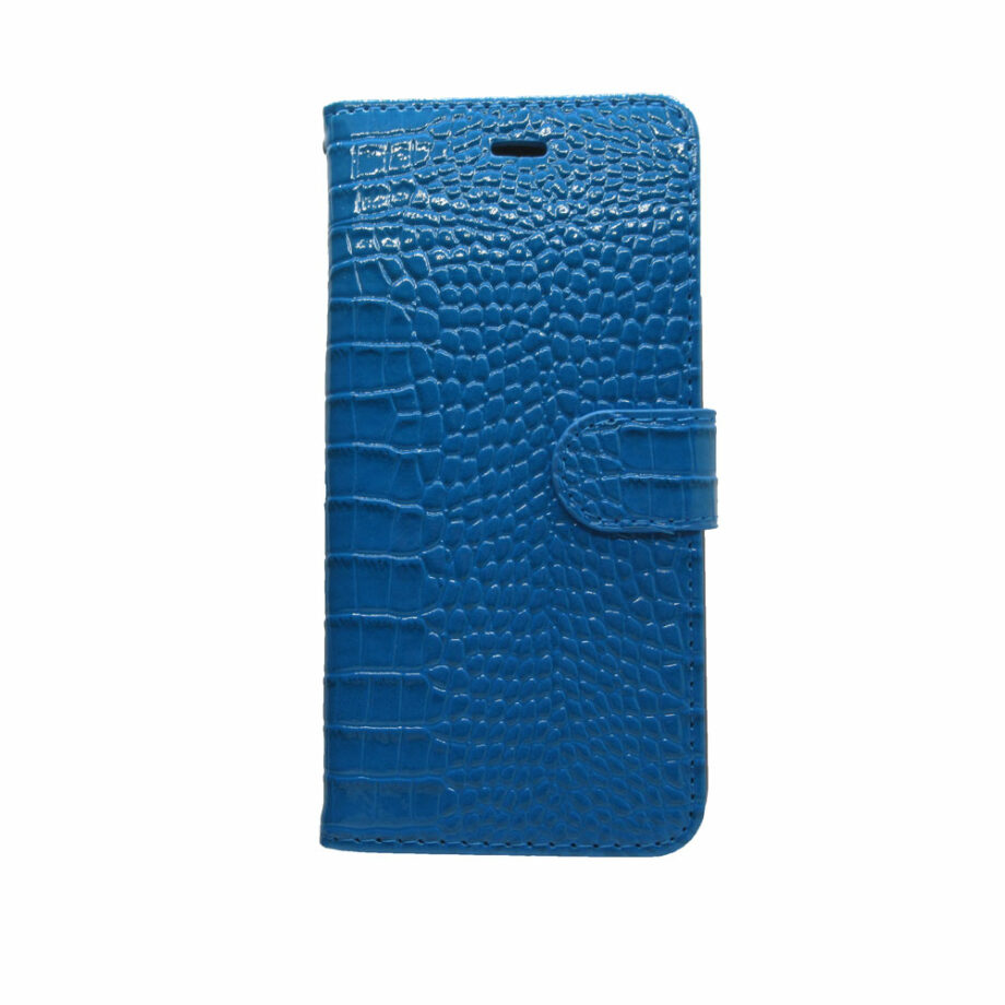 Θήκη Πορτοφόλι Κροκό για iPhone 6 Plus Μπλε
