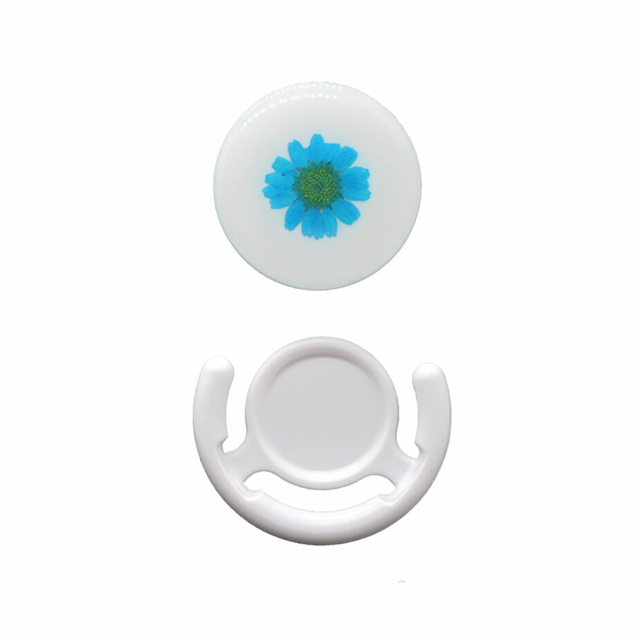 PopSocket με Βάση Στήριξης Αυτοκινήτου Σχέδιο Μπλε Λουλούδι