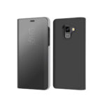 Clear View Standing Cover για Samsung Galaxy A8 (2018) Μαύρο