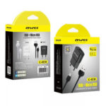 Awei micro USB Cable & USB Wall Adapter (C-831) Μαύρο