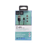 Qihang C24 Led Nylon 3 σε 1 Μαγνητικό Καλώδιο Φόρτισης-Δεδομένων 2.4A max Μαύρο