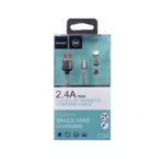 Qihang C24 Led Nylon 3 σε 1 Μαγνητικό Καλώδιο Φόρτισης-Δεδομένων 2.4A max Γκρι
