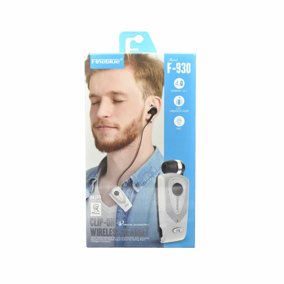Fineblue F-930 Ακουστικό Headset Bluetooth με Δόνηση & Επεκτεινόμενο Καλώδιο Χρυσό