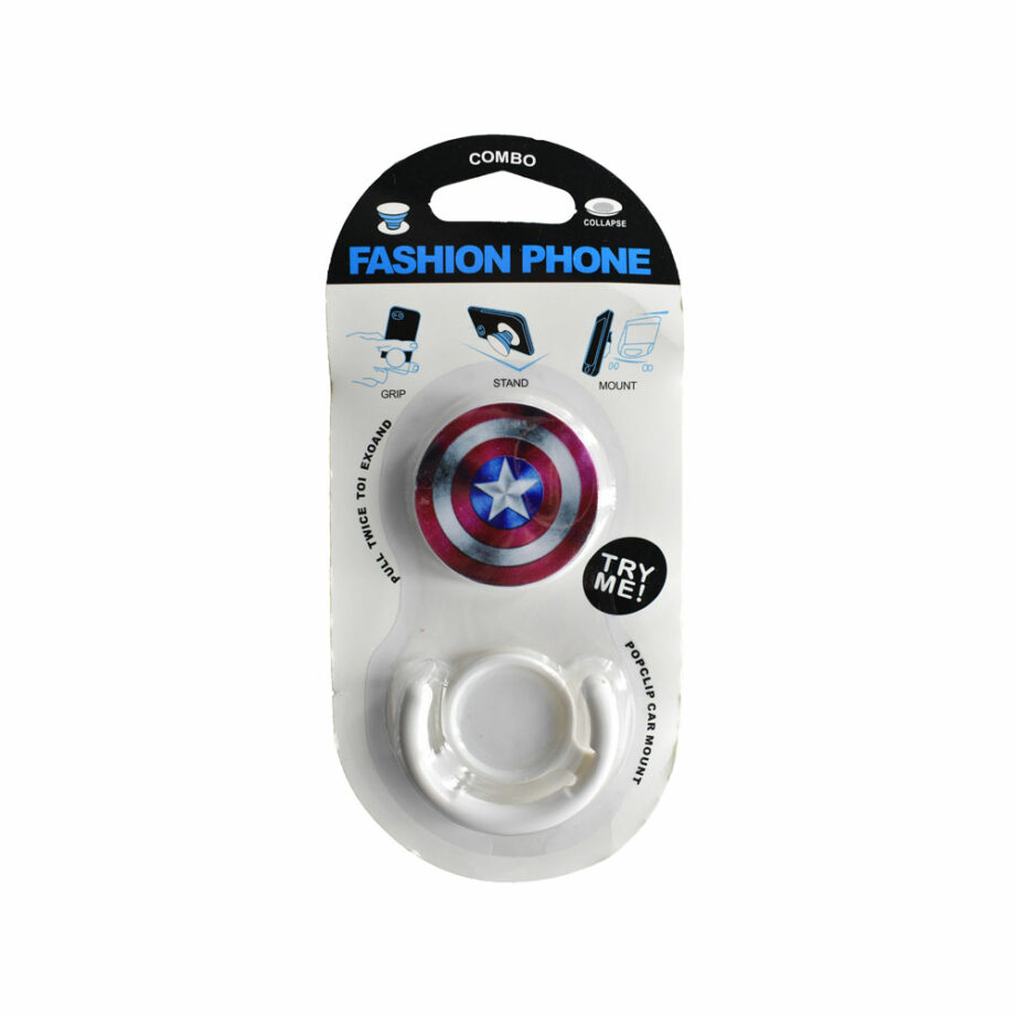 Popsocket me Vasi Stirixis Aftokinitou me Schedio Captain America