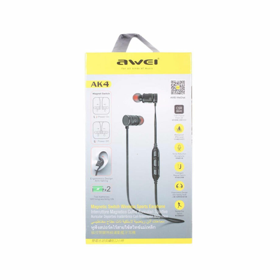 Awei AK4 In-ear Asyrmata Magnitika Akoustika Bluetooth Wireless Gkri