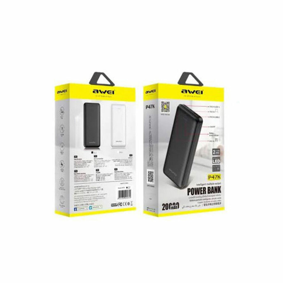 Awei Power Bank P47K 20000mah Mavro