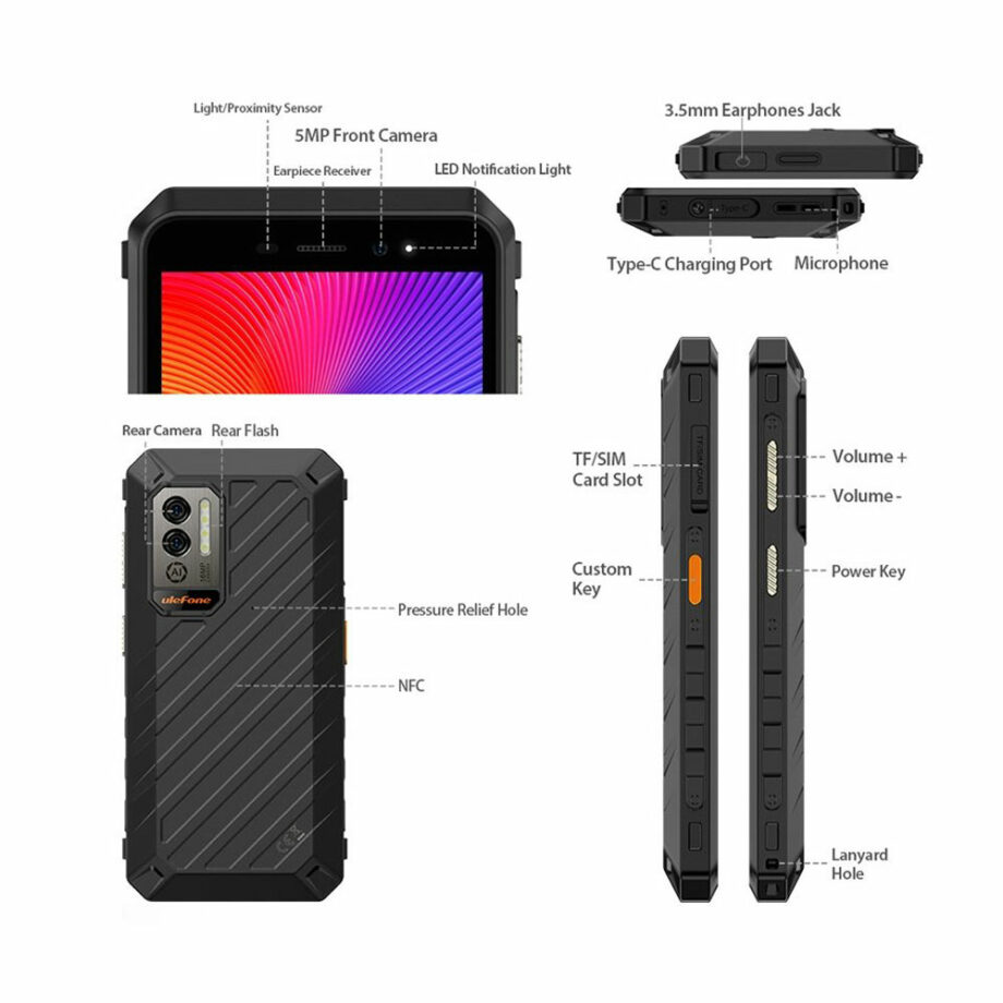 ULEFONE smartphone Power Armor X11 Pro,5.45 , 464GB, 8150mah, mavro