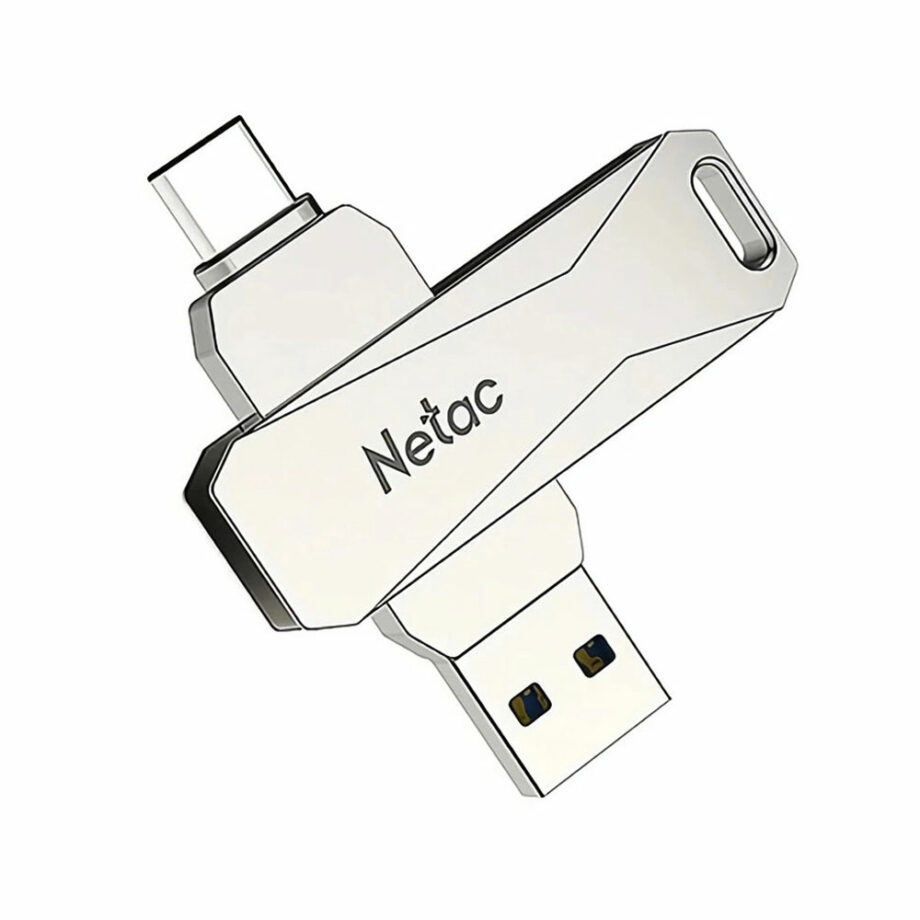 NETAC USB Flash Drive U782C, 64GB, USB 3.0 & USB Type-c, OTG, asimi