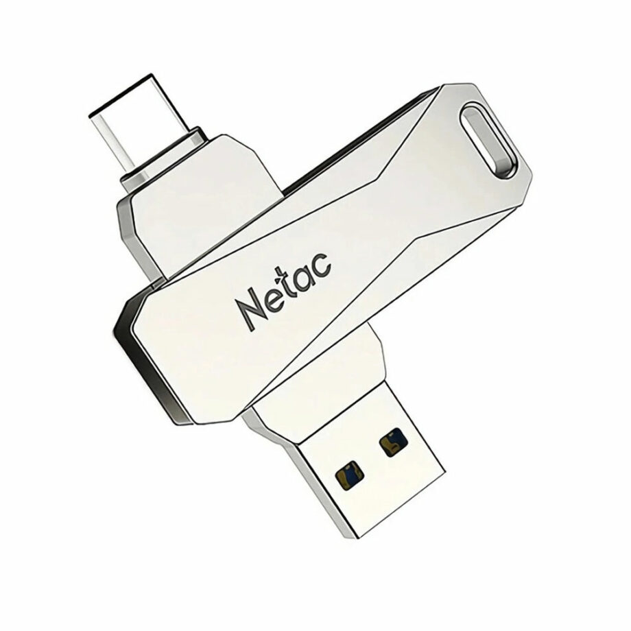 NETAC USB Flash Drive U782C, 128GB, USB 3.0 & USB Type-c, OTG, asimi