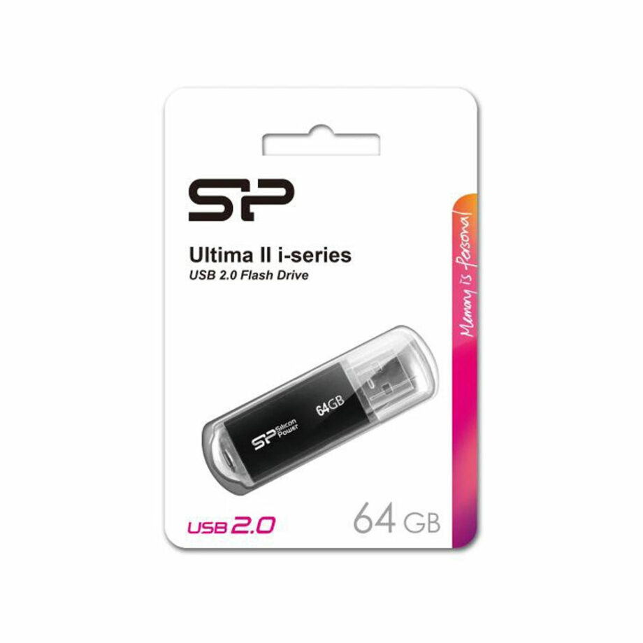 SILICON POWER USB Flash Drive Ultima II-I, 64GB, USB 2.0, mavro