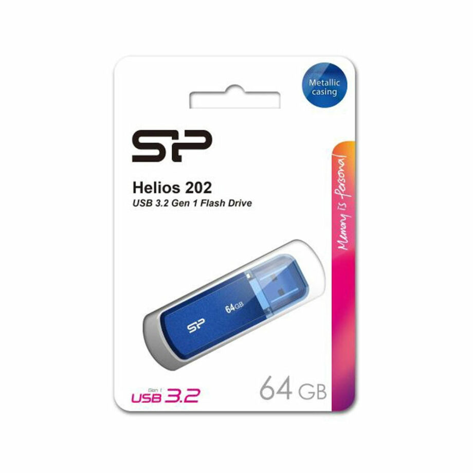 SILICON POWER USB Flash Drive Helios 202, 64GB, USB 3.2, ble