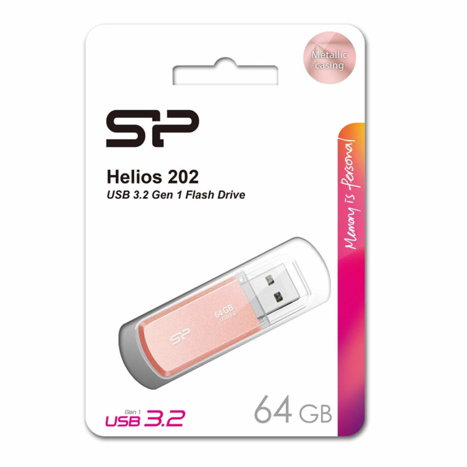 SILICON POWER USB Flash Drive Helios 202, 64GB, USB 3.2, roz chryso