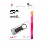 SILICON POWER USB Flash Drive Jewel 80, 64GB, USB 3.1, Titanium