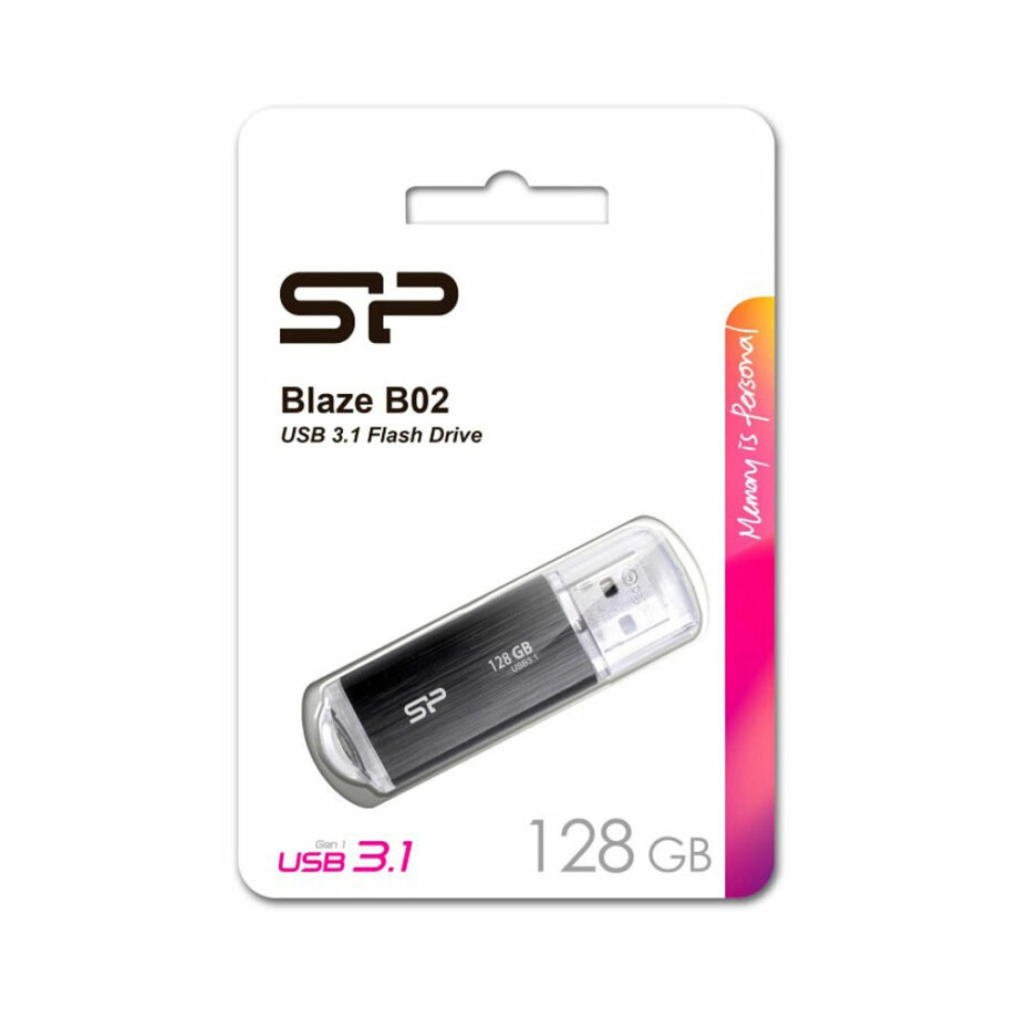 SILICON POWER USB Flash B02, 128GB, USB 3.1 Gen1, mavro