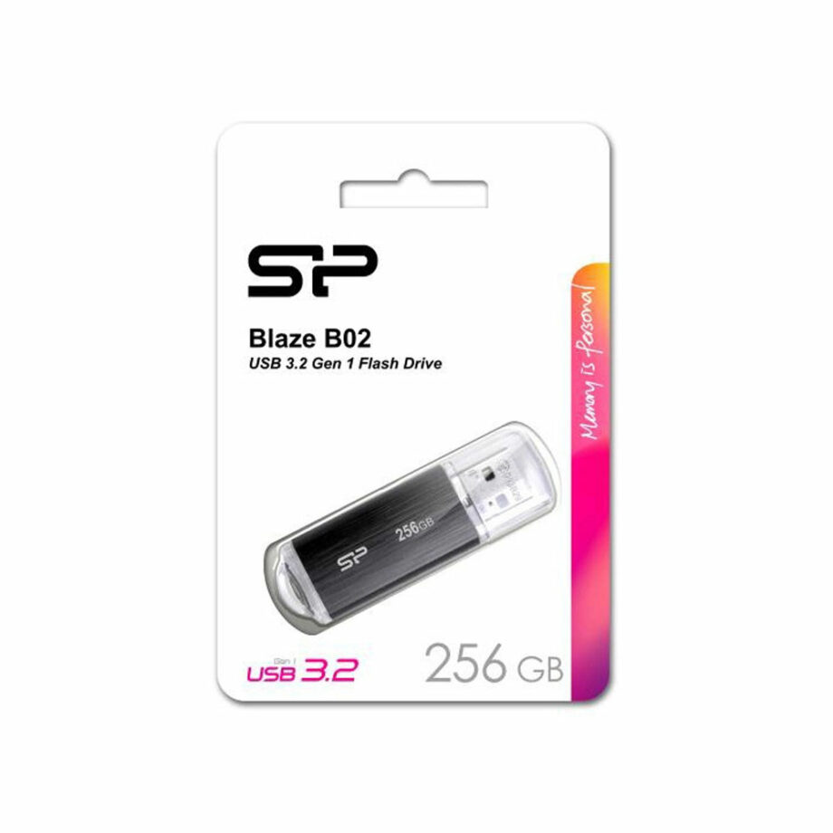 SILICON POWER USB Flash Drive Blaze B02, 256GB, USB 3.2, mavro