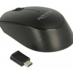 DELOCK ασύρματο ποντίκι 12526, Οπτικό, USB-C receiver, 3-button, μαύρο