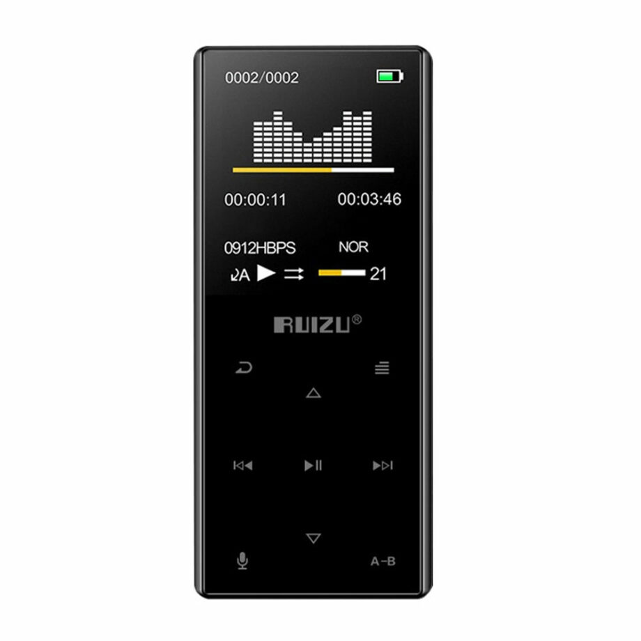RUIZU MP3 player D29 me icheio,1.8 , 16GB, BT, elliniko menou, mavro