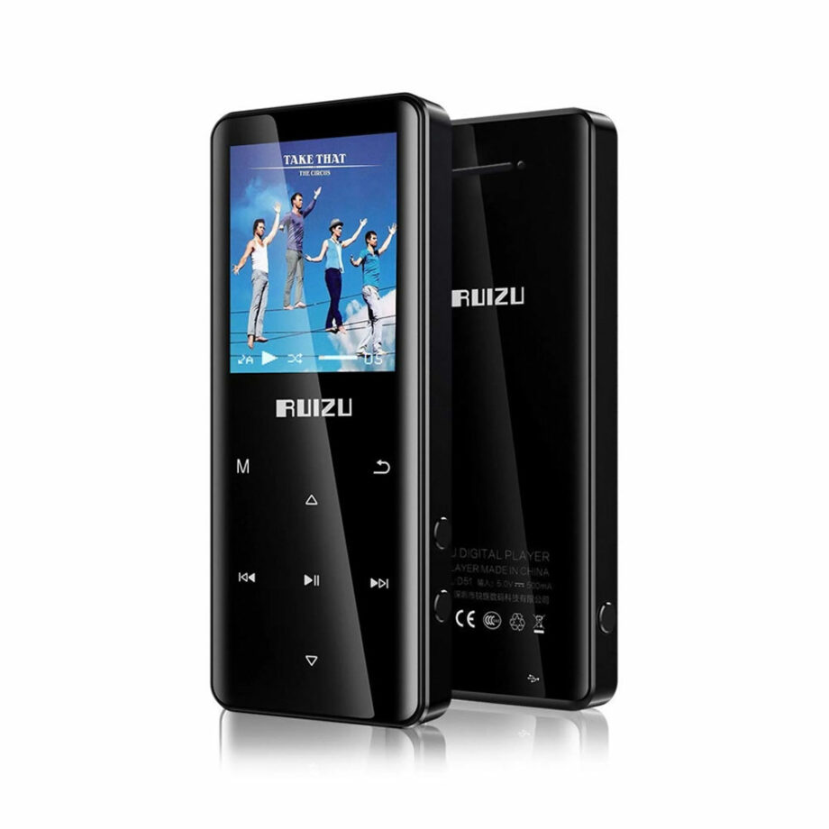 RUIZU MP3 player D51 me icheio,1.8 , 8GB, BT, elliniko menou, mavro