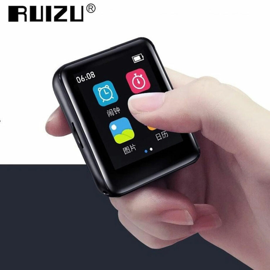 RUIZU MP3 player M4 me icheio,1.8 , 16GB, BT, elliniko menou, mavro