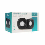POWERTECH ηχεία Essential sound PT-844, 2x 3W, 3.5mm, μαύρα