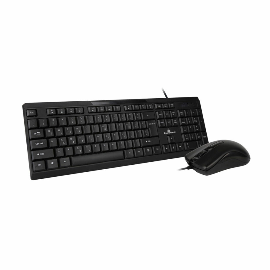 POWERTECH set ποντίκι & πληκτρολόγιο PT-1068, ενσύρματο, 1000dpi, μαύρο