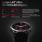 ZEBLAZE smartwatch Vibe 7 Pro, 1.43" AMOLED, ηχείο & mic, 3 ATM, μαύρο