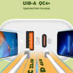 LDNIO φορτιστής τοίχου A2526C με καλώδιο, USB & USB-C, 45W PD, λευκός