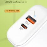 LDNIO φορτιστής τοίχου A2526C με καλώδιο, USB & USB-C, 45W PD, λευκός