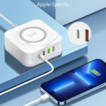 LDNIO σταθμός φόρτισης AW004, USB-C/3x USB/wireless, 32W, PD/QC, λευκός
