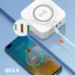 LDNIO σταθμός φόρτισης AW004, USB-C/3x USB/wireless, 32W, PD/QC, λευκός