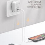 LDNIO φορτιστής τοίχου A201 με καλώδιο USB-C, 2x USB, 12W, λευκός