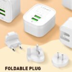 LDNIO φορτιστής τοίχου A201 με καλώδιο USB-C, 2x USB, 12W, λευκός