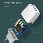 LDNIO φορτιστής τοίχου A3312 με καλώδιο USB-C, 3x USB, 17W, λευκός