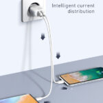 LDNIO φορτιστής τοίχου A2218 με καλώδιο USB-C, 2x USB, 12W, λευκός