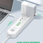 LDNIO φορτιστής τοίχου A2620C με καλώδιο, USB & USB-C, 65W PD, λευκός