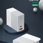 LDNIO φορτιστής τοίχου A2620C με καλώδιο, USB & USB-C, 65W PD, λευκός