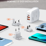LDNIO φορτιστής τοίχου A3511Q με καλώδιο, USB-C/2x USB, 65W, GaN, λευκός