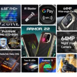 ULEFONE smartphone Armor 22, 6.58", 8GB, 128GB, 6600mAh, μαύρο