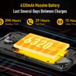 ULEFONE smartphone Armor X13, 6.52", 6GB, 64GB, 6320mAh, μαύρο