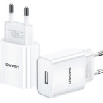 USAMS φορτιστής τοίχου T18, 1x USB, 2.1A, λευκός