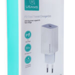 USAMS φορτιστής τοίχου US-CC118, 1x type-C, PD3.0 20W 3A, λευκός