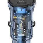 USAMS φορτιστής αυτοκινήτου US-CC164, USB & USB-C, 30W, μπλε