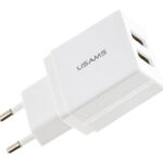 USAMS φορτιστής τοίχου T24 US-CC090, 2x USB, 2.1A, λευκός