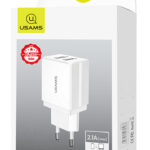 USAMS φορτιστής τοίχου T24 US-CC090, 2x USB, 2.1A, λευκός