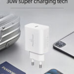 POWERTECH φορτιστής τοίχου PT-1043, USB-C, PD QC3.0, 30W, λευκός