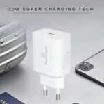 POWERTECH φορτιστής τοίχου PT-1091, USB-C, PD 20W, λευκός