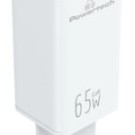 POWERTECH φορτιστής τοίχου PT-1094, USB & 2x USB-C, 65W, GaN, λευκός
