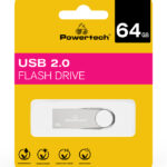 POWERTECH USB Flash Drive PT-1122, 64GB, USB 2.0, ασημί